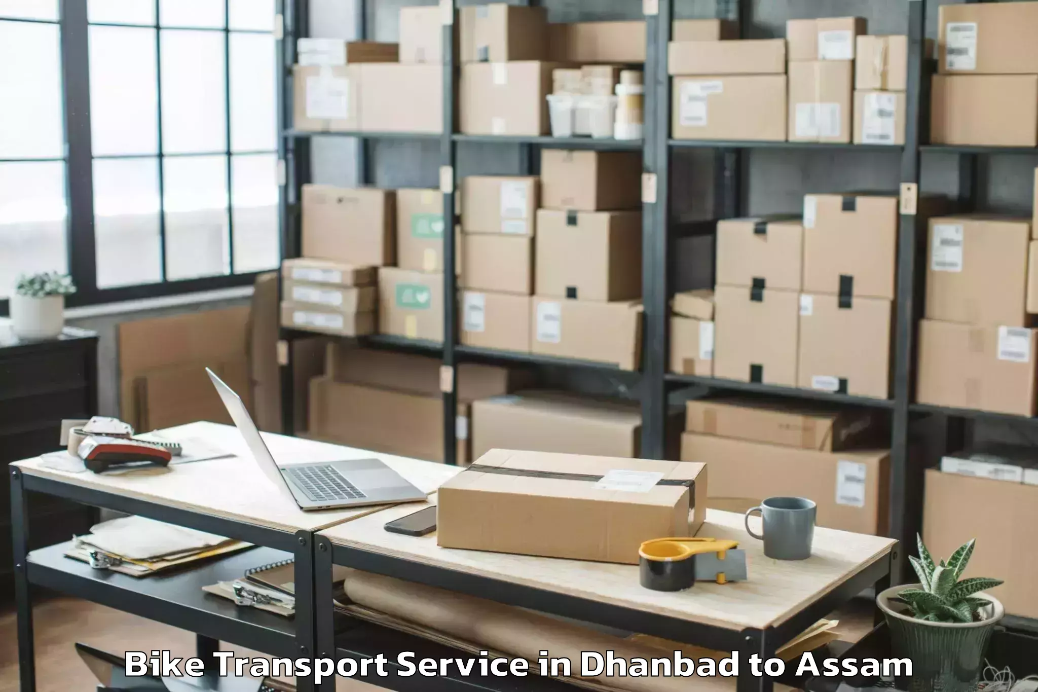 Quality Dhanbad to Hamren Bike Transport